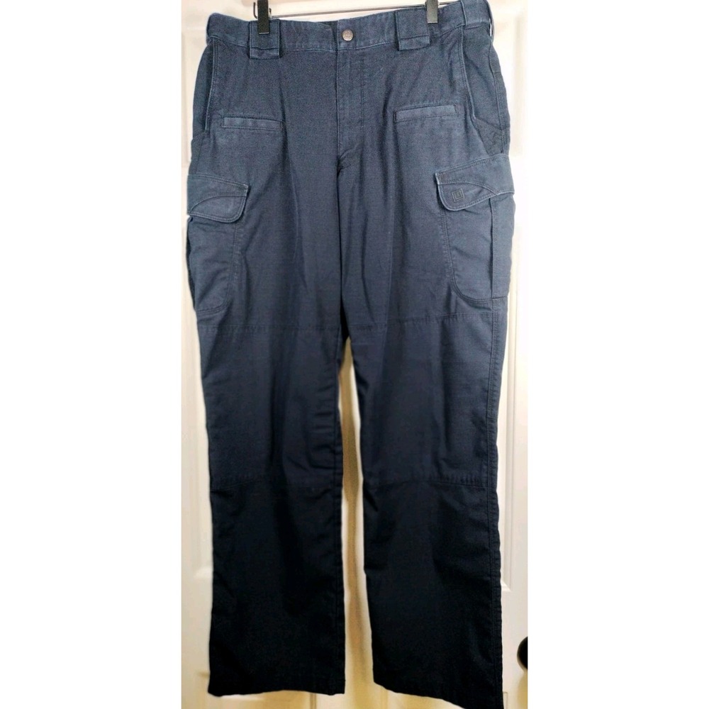 5.11 Tactical Series Cargo Pants Men Sz 34x32 Measures 34x31 Black Ripstop Work